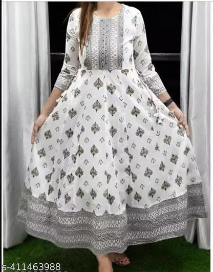Women Anarkali Printed Kurti