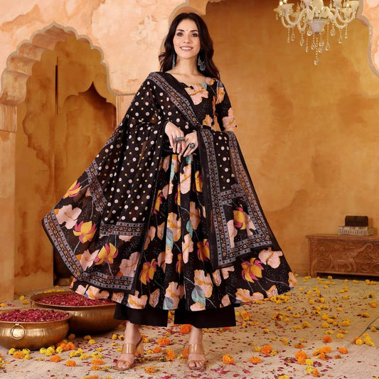 The Gulbahar Floral Anarkali Set For Woman 