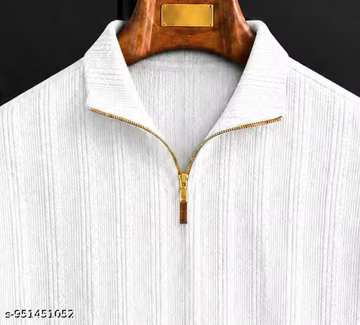 Premium Textured Polo Neck T-Shirt for Men's