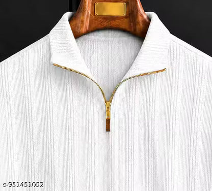 Premium Textured Polo Neck T-Shirt for Men's