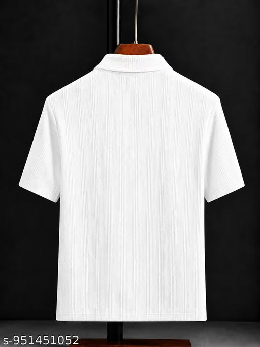 Premium Textured Polo Neck T-Shirt for Men's