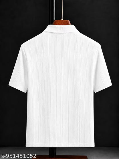 Premium Textured Polo Neck T-Shirt for Men's