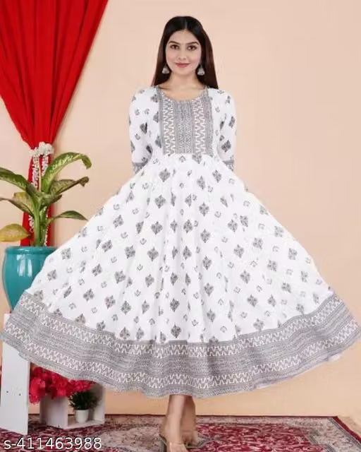 Women Anarkali Printed Kurti