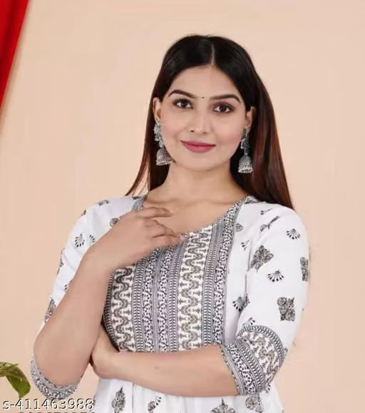 Women Anarkali Printed Kurti