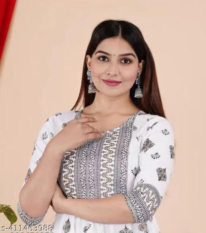 Women Anarkali Printed Kurti